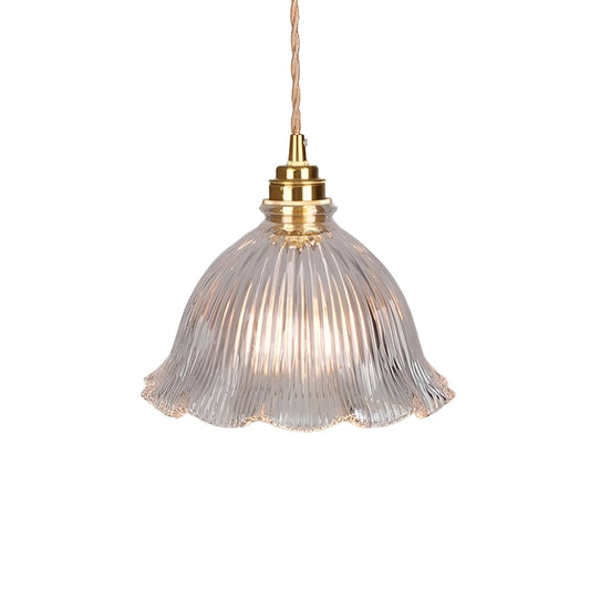 Nordic Retro Flower Glass & Metal Pendant Light