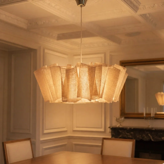 Nordic Pleated Linen Handmade Pendant Light
