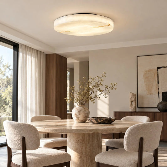 Runa Modern Round Resin Flush Mount Ceiling Light