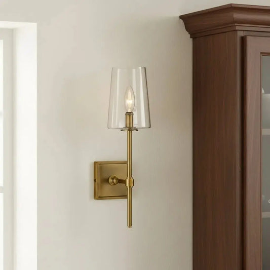 Seraph Modern Clear Glass Metal Wall Sconce