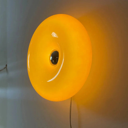 Statement Donut Orange Glass Wall Lamp