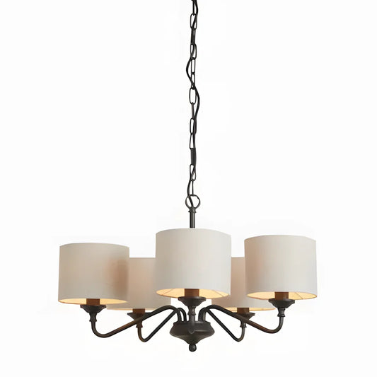 Thera Fabric 5-Light Height Adjustable Ceiling Light
