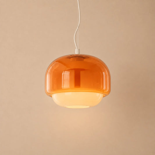 Vernon Minimalist Coloured Glass Mushroom Pendant Light