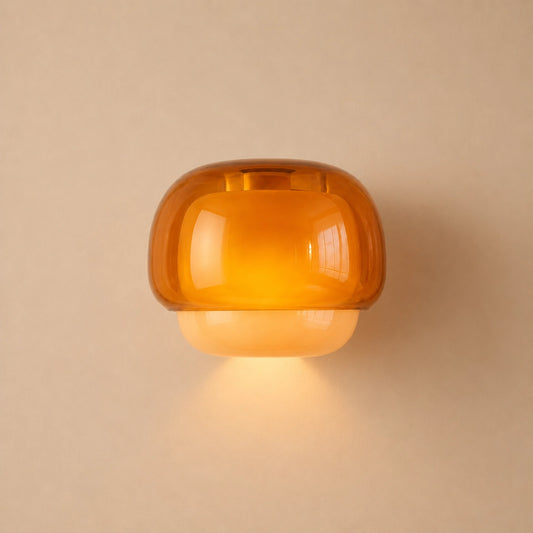 Vernon Minimalist Coloured Glass Mushroom Wall Light