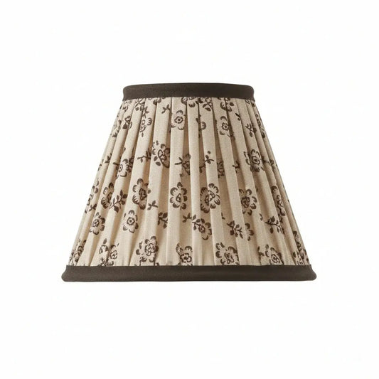 Vintage Brown Floral Pleated Fabric Lamp Shade