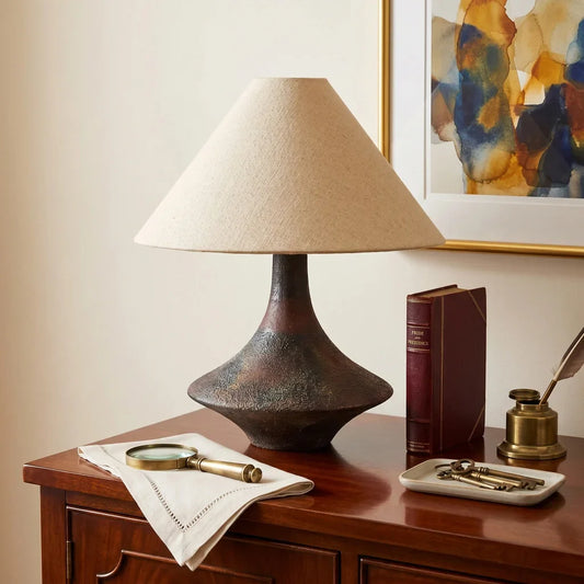 Vintage Cone Ceramic Vase Base Table Lamp