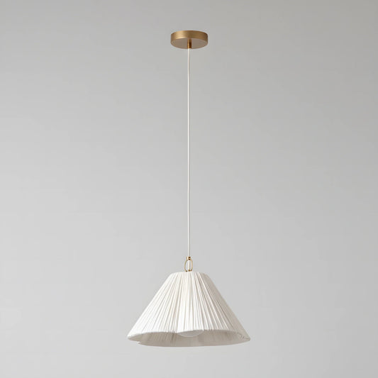 Vintage Linen Scalloped Pendant Light for Living Rooms