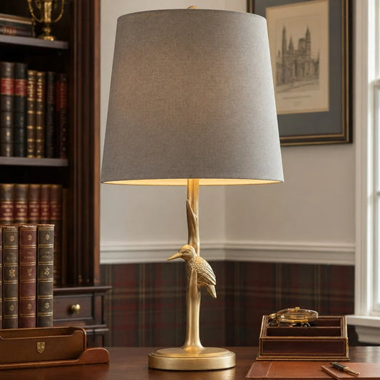 Vintage Resin Bird Sculpted Table Lamp