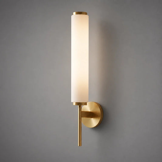 Vintage Cylindrical Alabaster Wall Lamp