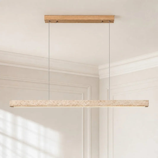 Wabi-Sabi Travertine Linear LED Pendant Light