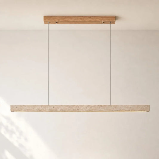 Wabi-Sabi Travertine Linear LED Pendant Light