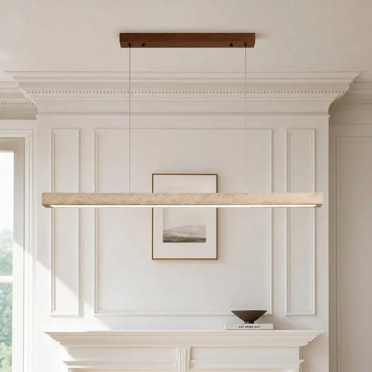 Wabi-Sabi Travertine Linear LED Pendant Light