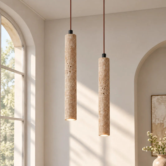 Wabi-Sabi Natural Travertine Pendant Light