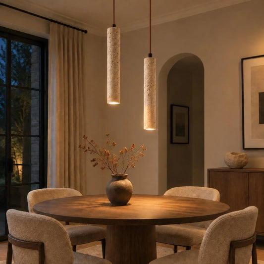 Wabi-Sabi Natural Travertine Pendant Light