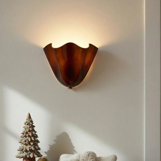 Petalia Retro Art Deco Shell Glass Wall Light