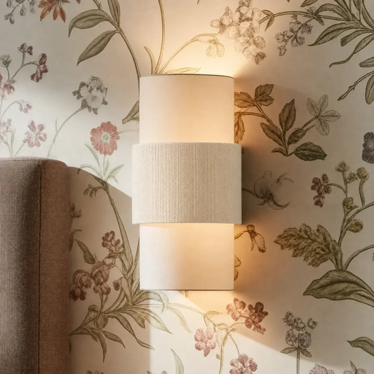Modern Minimalist Linen Cylindrical Wall Light