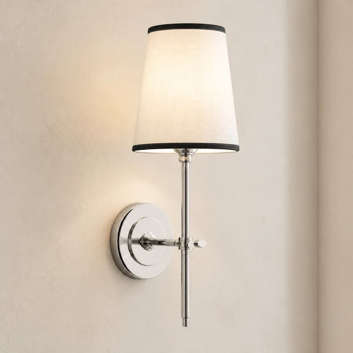 Modern Classic Tapered Linen Shade Wall Light