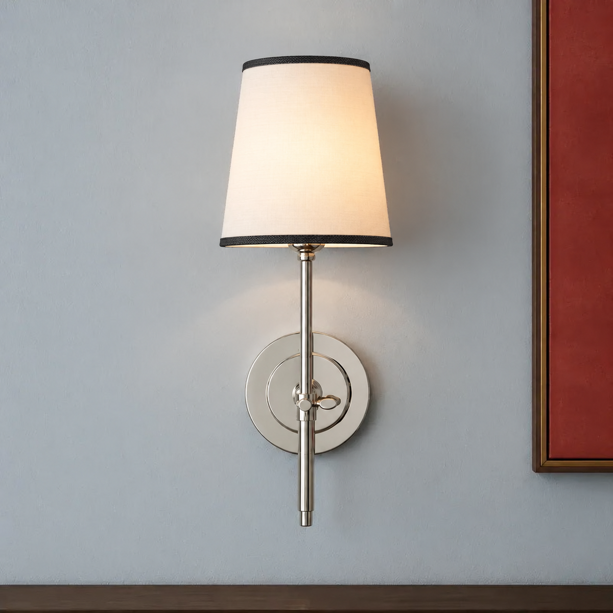 Modern Classic Tapered Linen Shade Wall Light