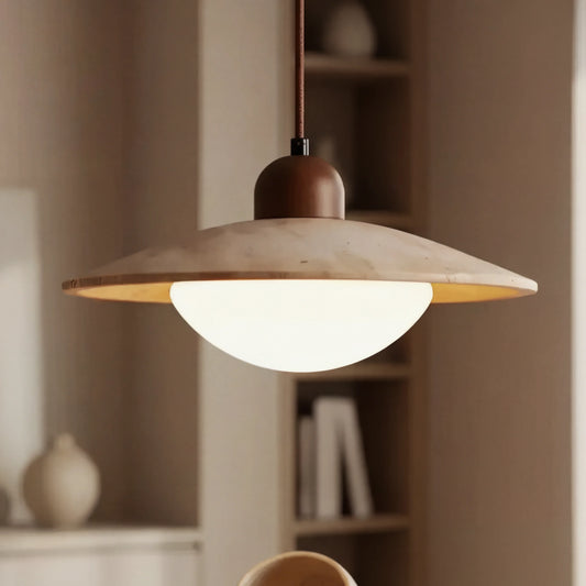 Minimalist Natural Stone Travertine Pendant Light