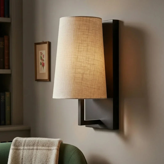 Minimalist Rectangle Mount Linen Wall Light