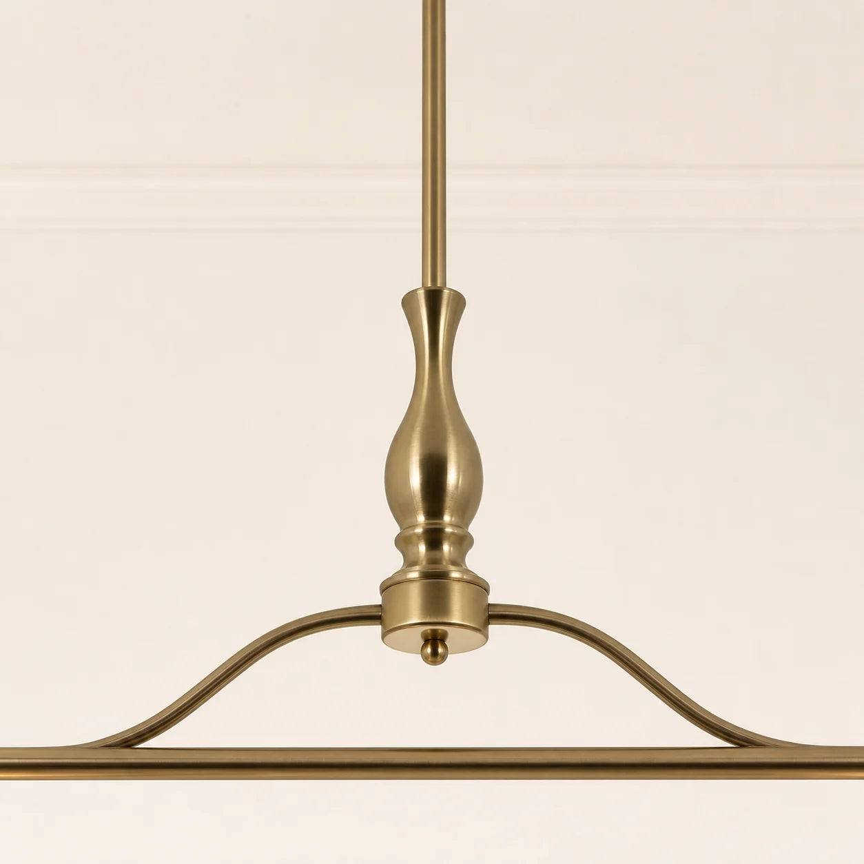Vintage Brass 3-Light Linear Chandelier with Textured Glass Shade