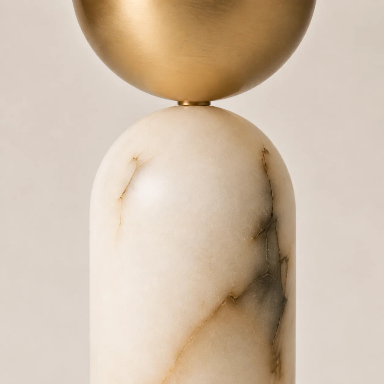 Modern Alabaster Mushroom Table Lamp with White Dome