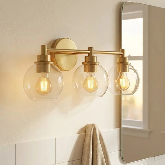 Modern Clear Glass Globe Vanity Lamp