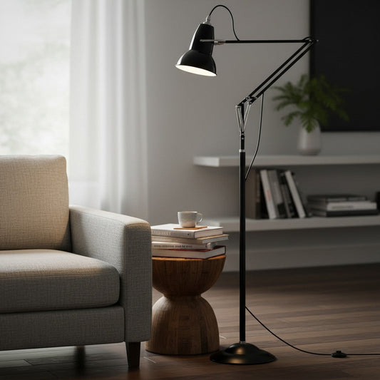 Melrose Classic Industrial Adjustable Arm Floor Lamp