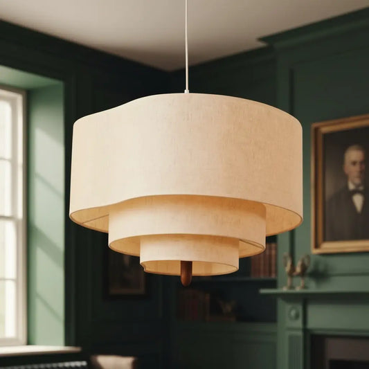 Modern Natural Fabric Multi-layer Pendant Light