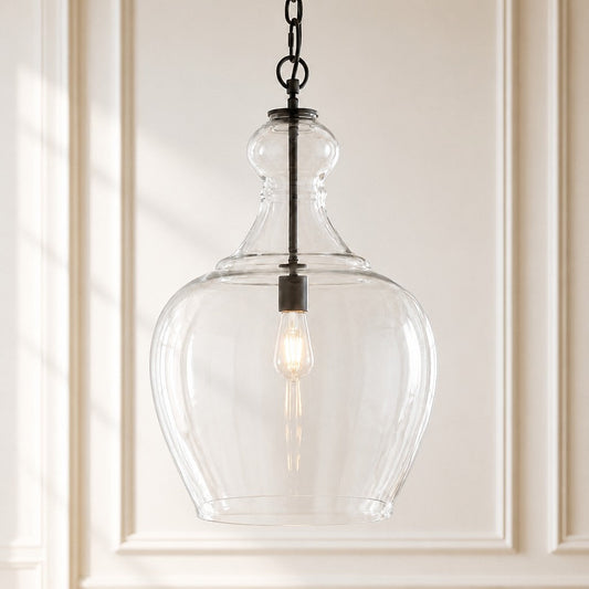 Farmhouse Recycled Glass Pendant Light Vintage Kitchen Island Lighting