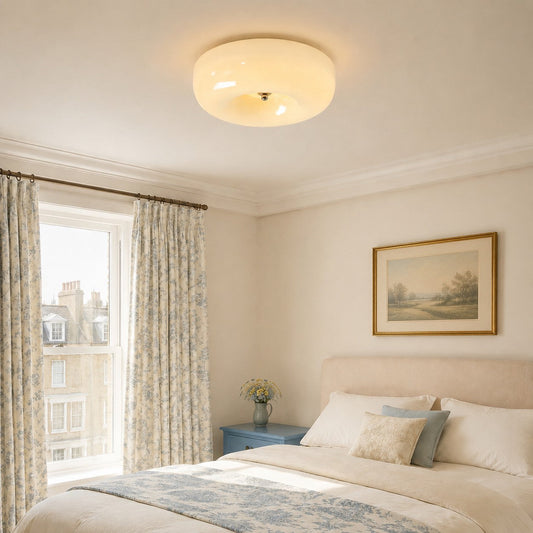 Bauhaus Cream Pudding Glass Ceiling Light
