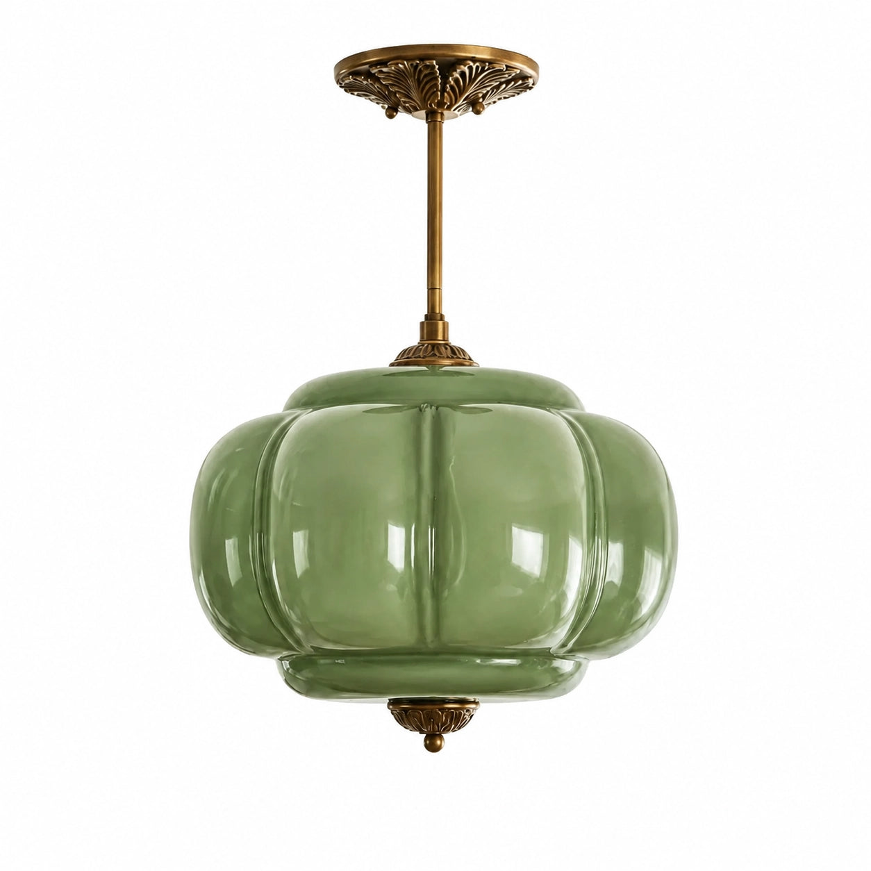 Evelyn Vintage Pumpkin Milk Glass Eloise Pendant Light