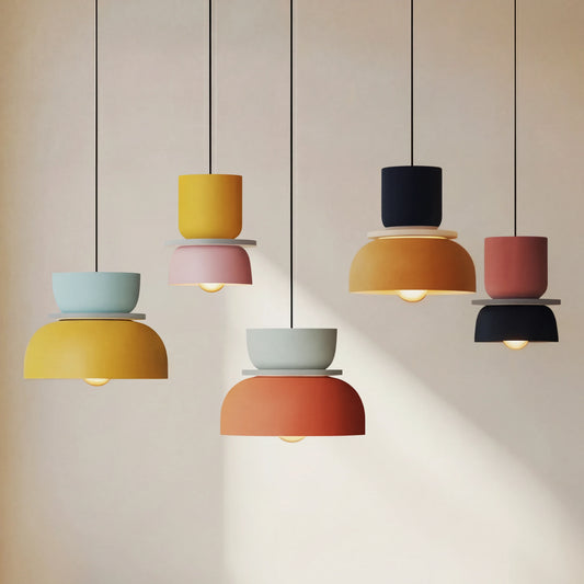 Nordic Modern Colorful Bowl Metal Pendant Light