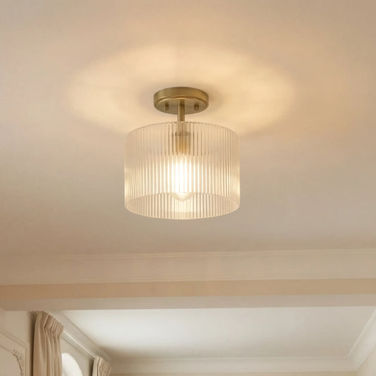 Modern Transparent Textured Glass Ceiling Light