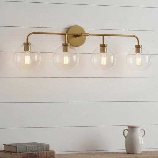 Chic Metal & Globe Shaped Glass Wall Light