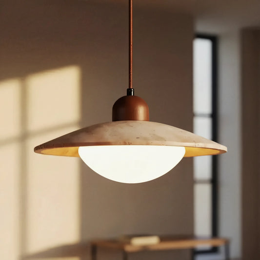 Minimalist Natural Stone Travertine Pendant Light
