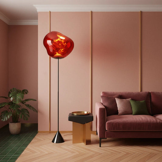 Modern Molten Blown Floor Light