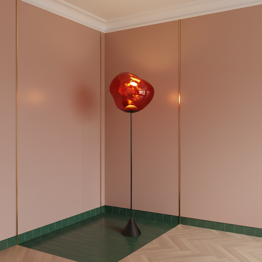 Modern Molten Blown Floor Light