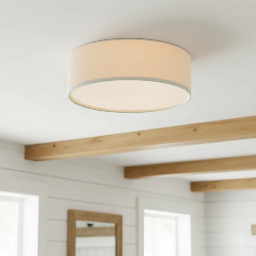 Minimalist Fabric Cylinder Shade Ceiling Light