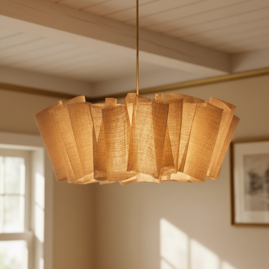 Nordic Pleated Linen Handmade Pendant Light