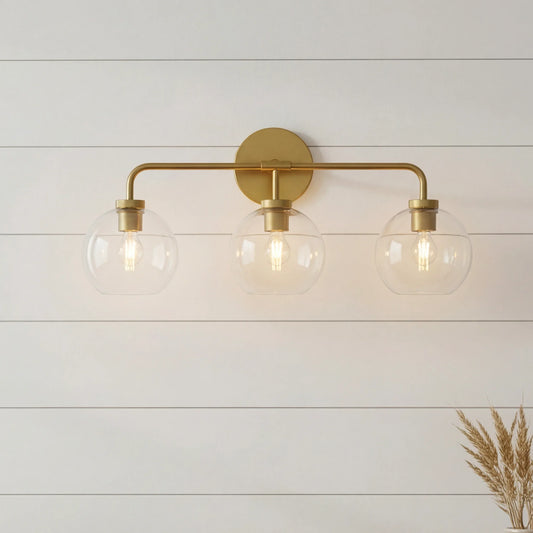 Chic Metal & Globe Shaped Glass Wall Light