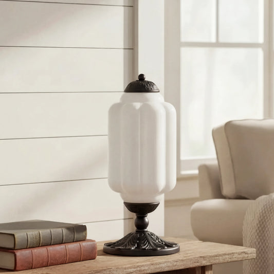 Evelyn Elegant Cream Glass Eloise Table Lamp