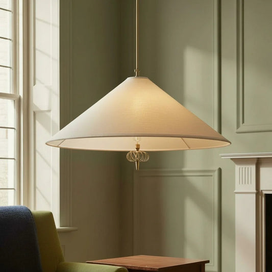 Modern Conical Natural Shade Pendant Light