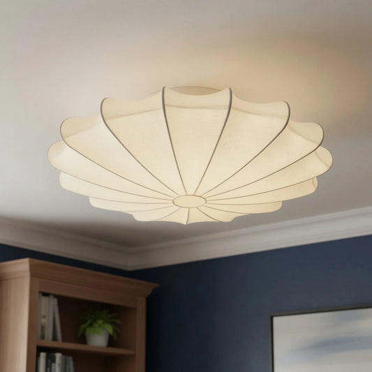 Elegant Petal White Silk Ceiling Light