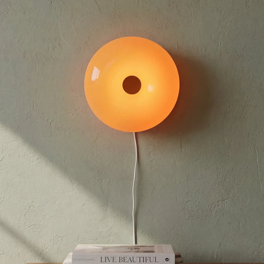 Statement Donut Orange Glass Wall Lamp