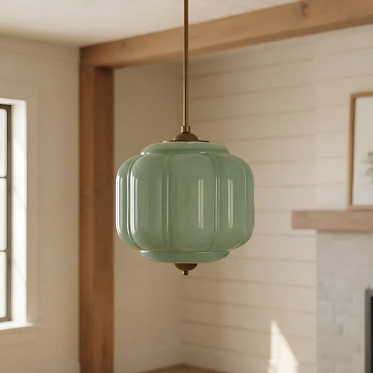Evelyn Vintage Multi-Color Milk Glass Eloise Pendant Light