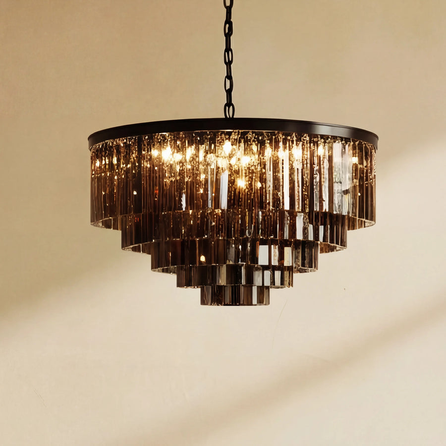 Vintage Luxury Multi Layered Crystal Chandelier for Living Room Dining Room