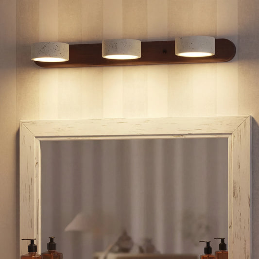 Natural Adjustable Travertine Stone Wood Wall Sconce