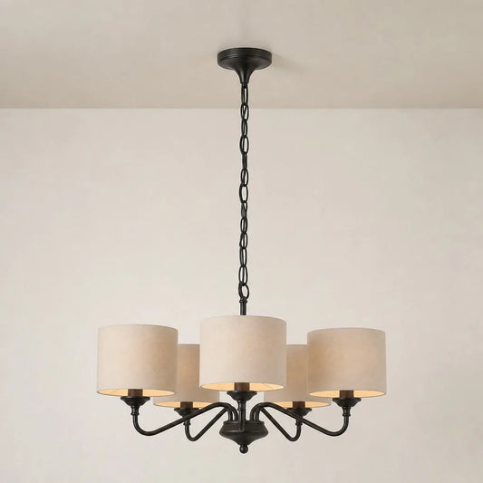 5-Light British Vintage Adjustable Chandelier