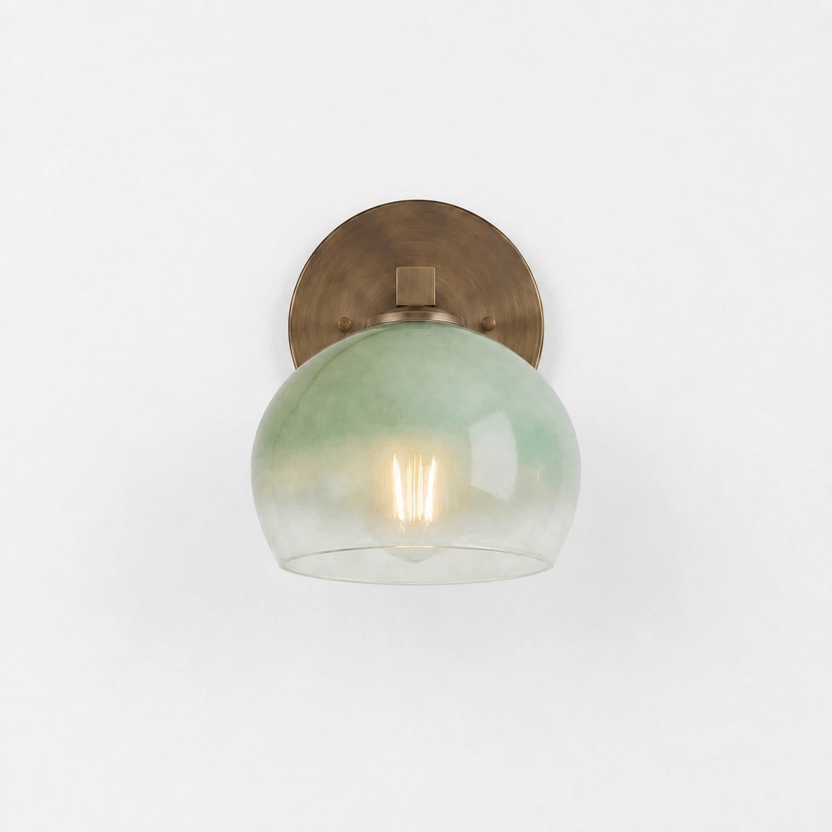 Adrian Vintage Brass Glass Globe Bathroom Vanity Light Over Mirror